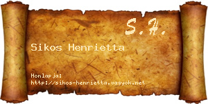 Sikos Henrietta névjegykártya